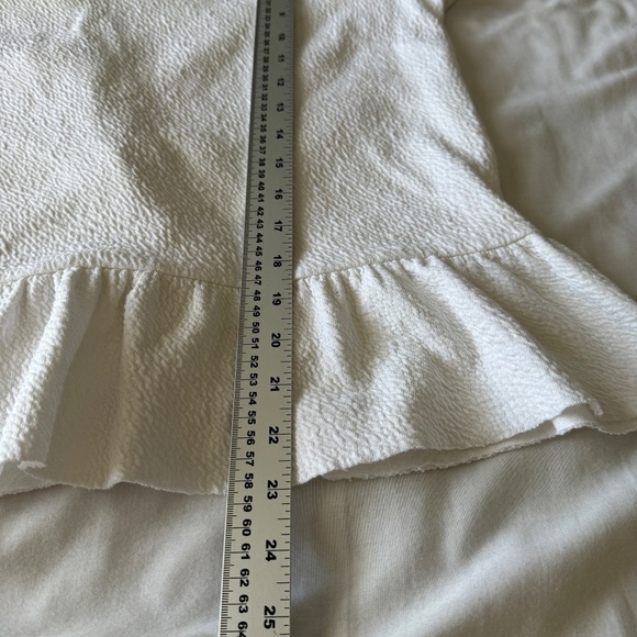 Anthropologie Postmark Short Sleeve Textured Peplum Top White Small Scoop Neck - Picture 11 of 13